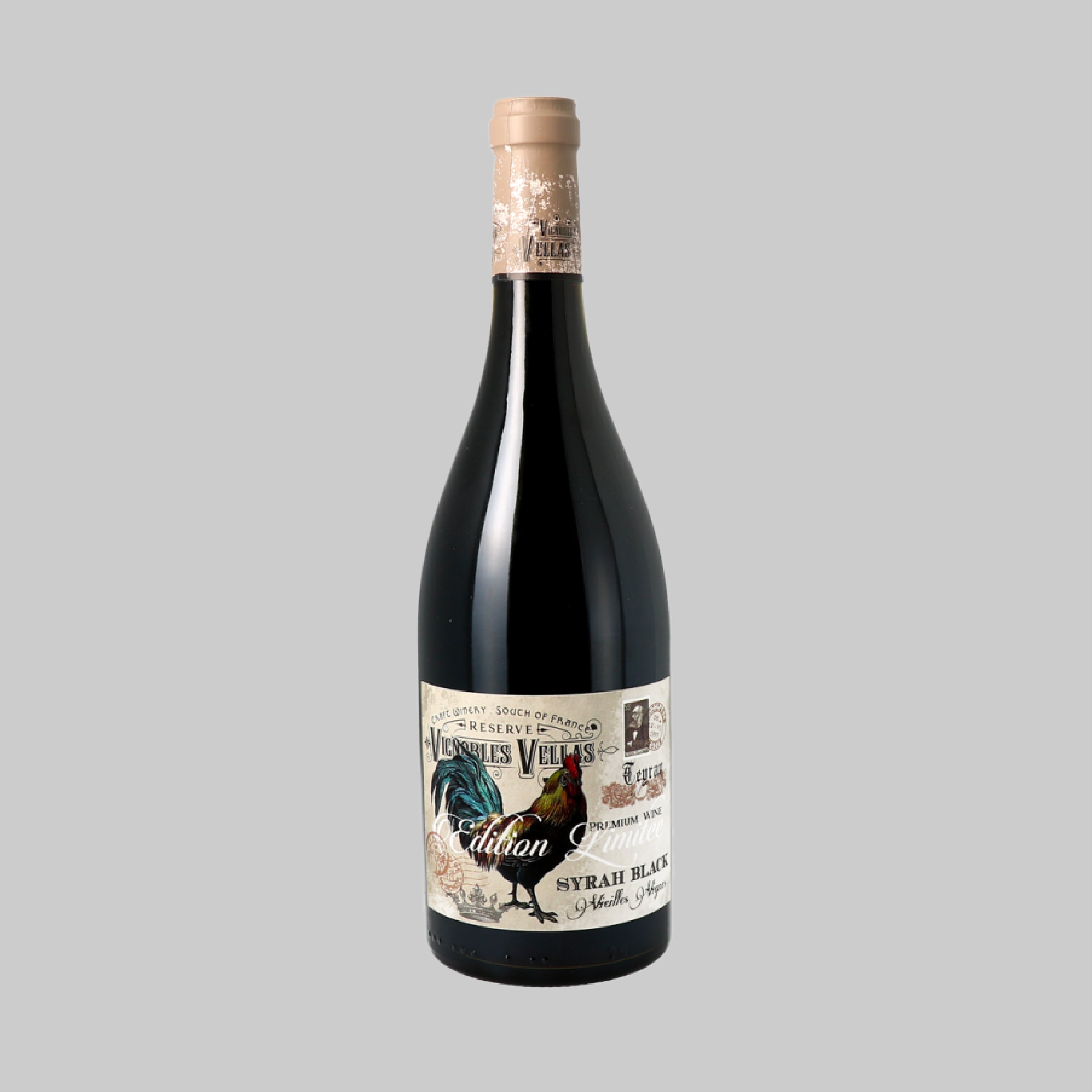 Vignobles Vellas Le Coq Syrah Black Pays d'Oc 2022 750ml 14.5% - Time2Drink